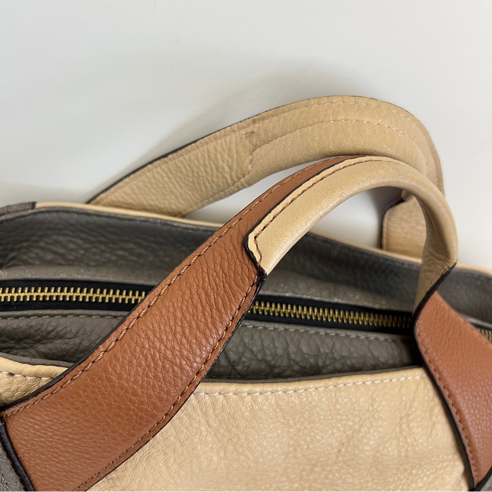 orYANY Bag Lian Color-block Pebbled Leather Shoulder Purse Satchel Zipper Detail - Picture 7 of 11